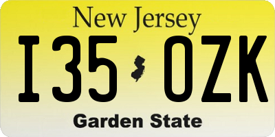 NJ license plate I35OZK