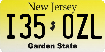 NJ license plate I35OZL