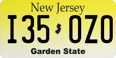 NJ license plate I35OZO