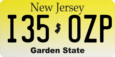 NJ license plate I35OZP