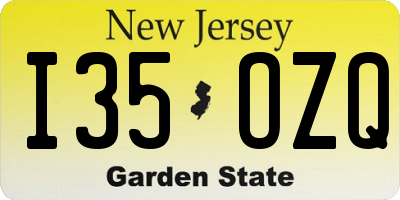 NJ license plate I35OZQ