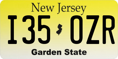 NJ license plate I35OZR