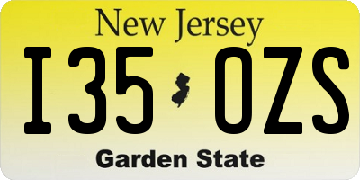 NJ license plate I35OZS