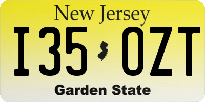 NJ license plate I35OZT