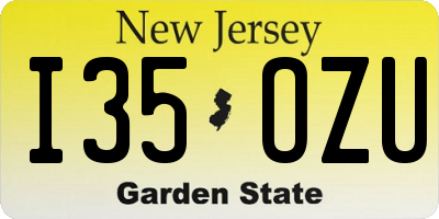 NJ license plate I35OZU