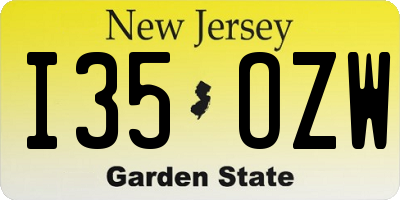 NJ license plate I35OZW