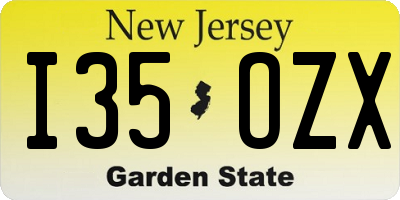 NJ license plate I35OZX