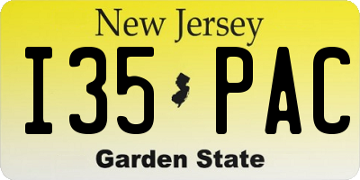 NJ license plate I35PAC