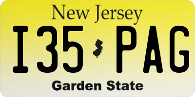 NJ license plate I35PAG