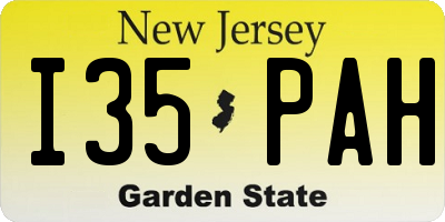 NJ license plate I35PAH