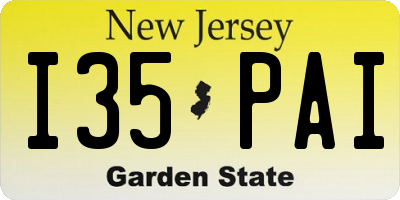 NJ license plate I35PAI