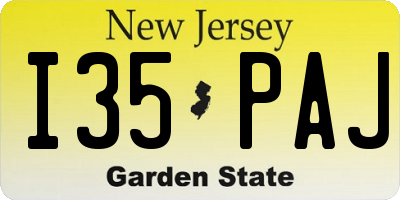 NJ license plate I35PAJ