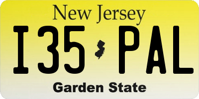 NJ license plate I35PAL