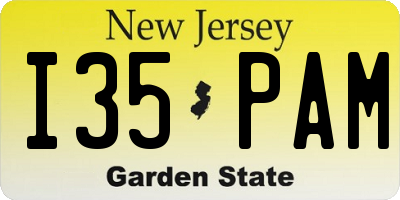 NJ license plate I35PAM