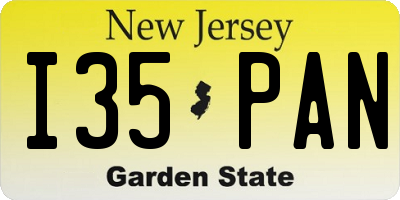 NJ license plate I35PAN