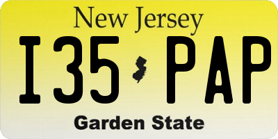 NJ license plate I35PAP