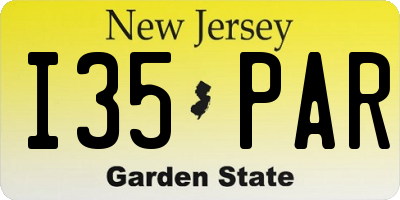 NJ license plate I35PAR