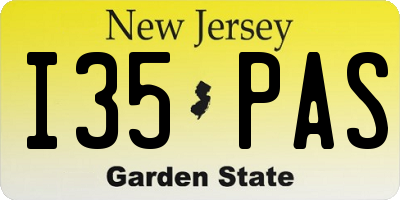 NJ license plate I35PAS
