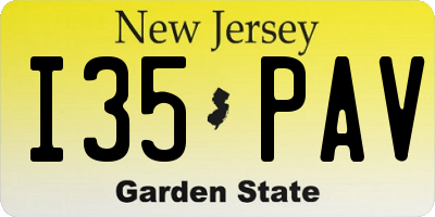 NJ license plate I35PAV