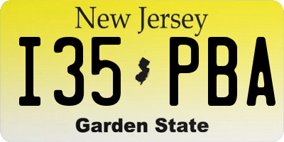 NJ license plate I35PBA