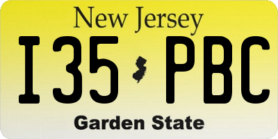 NJ license plate I35PBC
