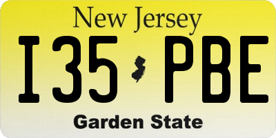 NJ license plate I35PBE