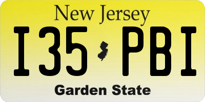 NJ license plate I35PBI