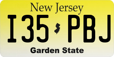 NJ license plate I35PBJ