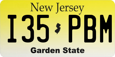 NJ license plate I35PBM