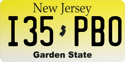 NJ license plate I35PBO