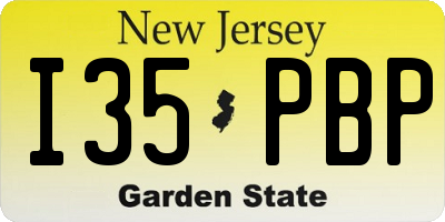 NJ license plate I35PBP