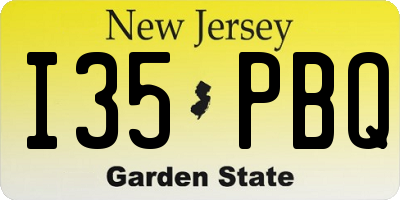NJ license plate I35PBQ