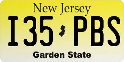 NJ license plate I35PBS