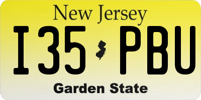 NJ license plate I35PBU