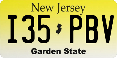 NJ license plate I35PBV