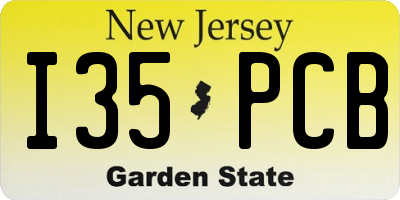 NJ license plate I35PCB