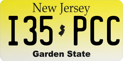 NJ license plate I35PCC
