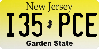NJ license plate I35PCE