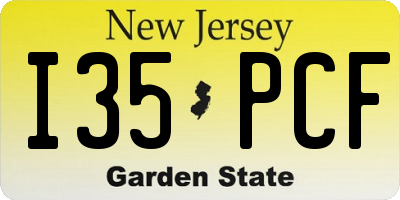 NJ license plate I35PCF
