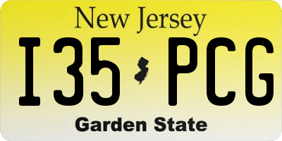 NJ license plate I35PCG