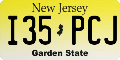 NJ license plate I35PCJ
