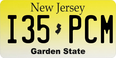 NJ license plate I35PCM