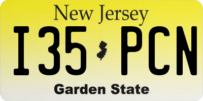 NJ license plate I35PCN