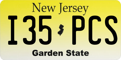 NJ license plate I35PCS