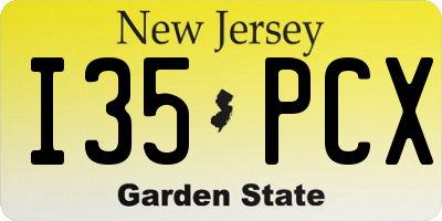 NJ license plate I35PCX