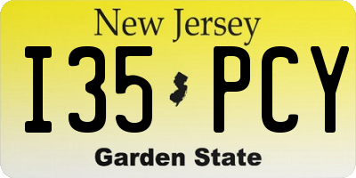 NJ license plate I35PCY