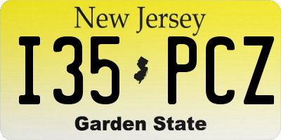 NJ license plate I35PCZ