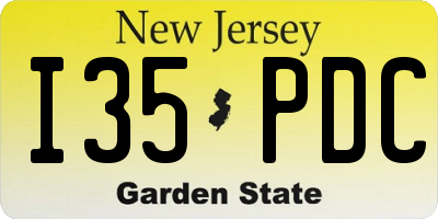 NJ license plate I35PDC
