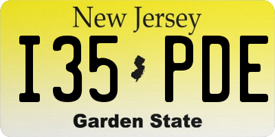 NJ license plate I35PDE