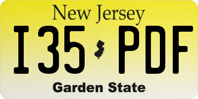 NJ license plate I35PDF